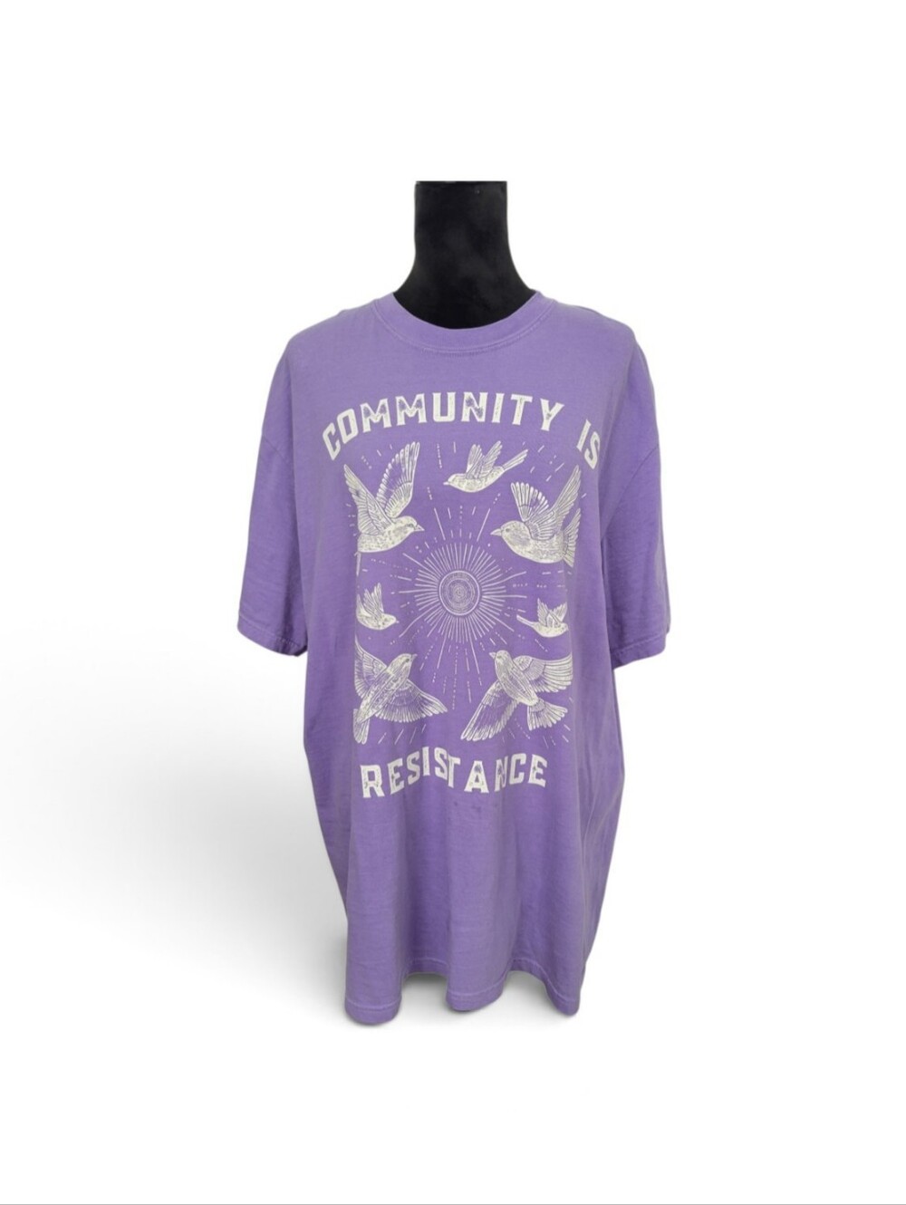 Purple Graphic 'Community Is Resistance' Short-Sleeve Shirt - XL